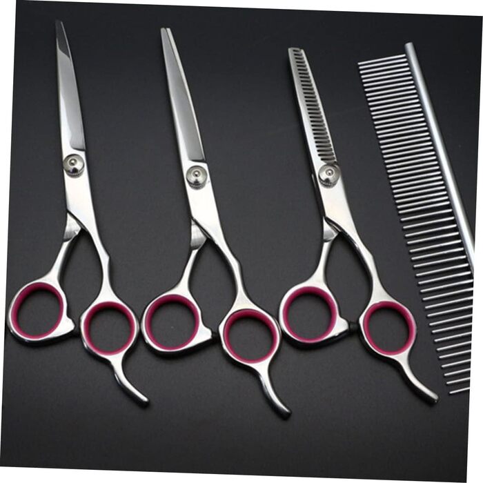 Набір професійних ножиць для грумінгу тварин POPETPOP з гребінцем (нержавіюча сталь)