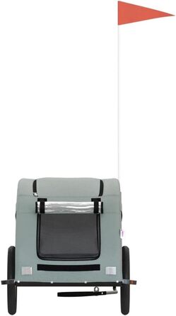 Фургон для собак VidaXL - сірий, 45 кг, з прапором та відбивачами, 125 x 63 x 66 см