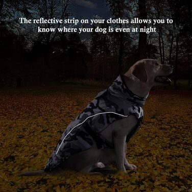 Теплий зимовий одяг для собак DENTRUN: водонепроникний флісовий пуловер для собак середнього розміру (M, камуфляж)