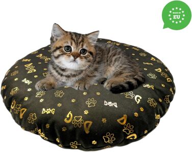 М'який лежак для собак та котів, круглий, діаметр 60 см, коричневий колір. Лежанка для собак, котяча лежанка, килимок для котів, матрац для собак або котів. Можливість прання. Ідеально підходить для переносних кліток або лежанок. Діаметр 60 см (⌀ 50 см, т