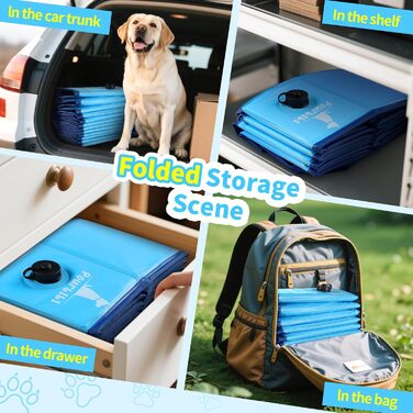 Басейн для собак Pourbibi, 160 x 30 см, розкладний, з ПВХ, антиковзаюча поверхня