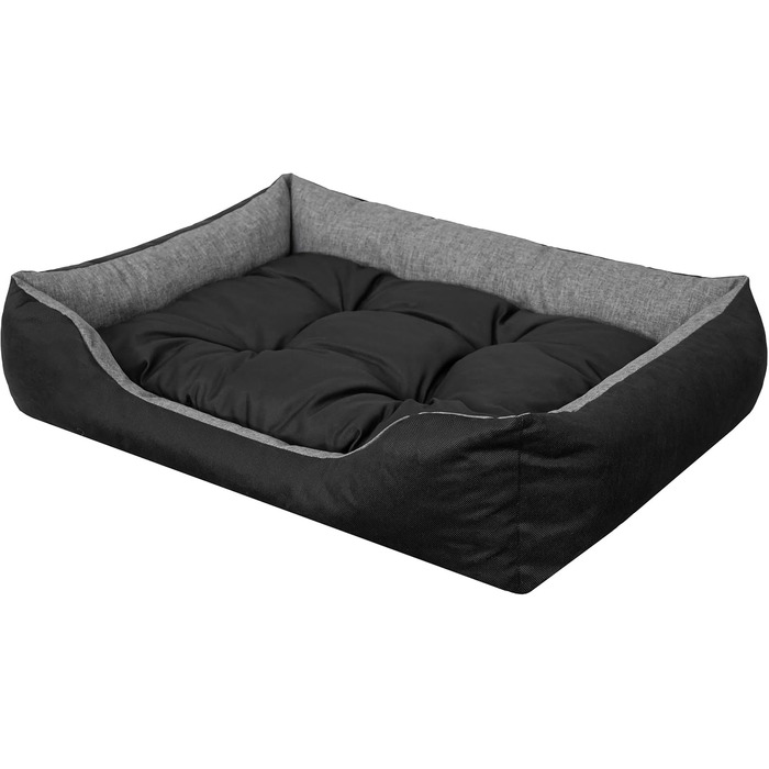 М'яке ліжко для собак та котів з високими бортиками, 84x65 см, графітовий колір