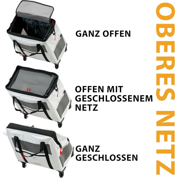 Транспортна переноска для собак та котів Ferplast Voyager Trolley, біла, з висувним ручками та колесами, до 15 кг, 46 x 26 x 48 см