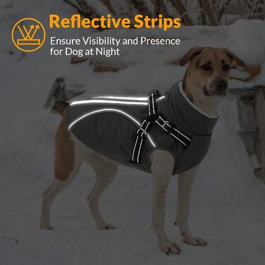 Теплий зимовий одяг для собак Citétoile: куртка з блискавкою, вітрозахисна, з відбиваючими смугами та нагрудником. Підходить для собак маленьких, середніх та великих порід. Сірий колір, розмір S.