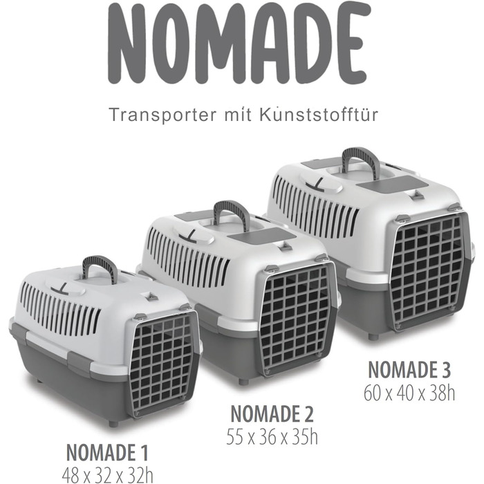 Транспортна переноска Nomade 1 для собак та котів - 48x32x32 см, до 6 кг, міцний поліпропілен