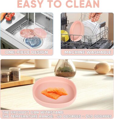 Набори мисок для котів та собак Bebeibon, силіконові, неслизькі, 330 мл, 2 шт. (Рожевий)