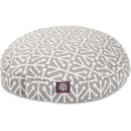 Кругле собаче ліжко Majestic Pet Products, велике, сіре, для дому та вулиці, знімний, пральний чохол