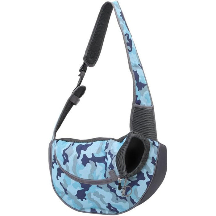 Переносна сумка-переноска для собак, котів та цуценят - Outdoor подорожі, регульована, дихаюча сітка, блакитна (48x30)