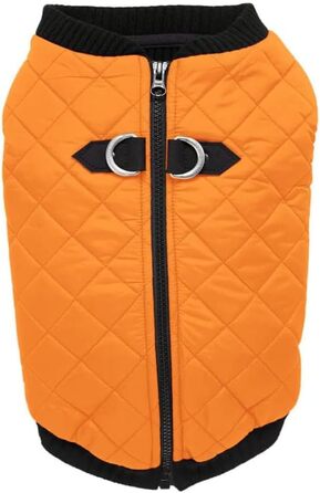 Жилет для собак Gooby Modische, степеневий, з еластичною зоною грудей, ромбовий візерунок, великий розмір (обхват грудей ~43.2 см), помаранчевий/червоний (Sunset Chevron)