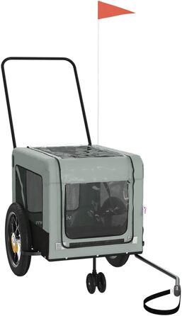 Причіп для велосипеда ZEYUAN для собак сірий та чорний, з оксфордської тканини та металу, вантажний, ручний, 93930