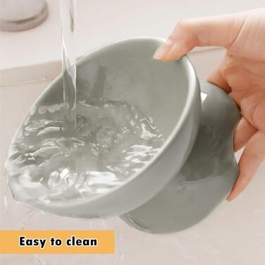 Підвищені годівниці для котів 2 шт. - керамічні миски для корму з захистом від перекидання, білі та сірі