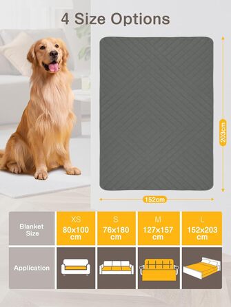 Водонепроникний килимок для собак, диванів та ліжок, захист меблів від шерсті та подряпин, для собак та котів (152x203 см)