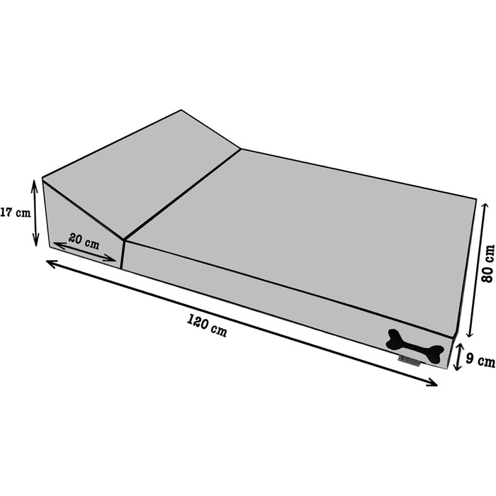 FORTISLINE Лежанка для собак, килимок для собак Everest, надміцний, водонепроникний (120x80x9 см, сірий)