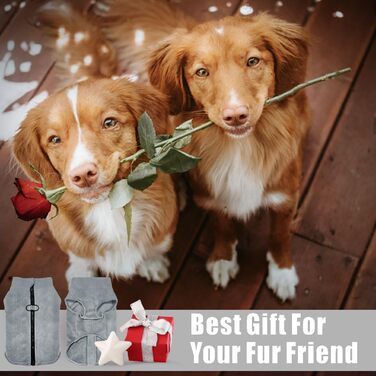 Тепла флісова жилетка для собак Idepet з блискавкою, зимова жилетка-пуловер для маленьких та середніх собак, з кільцем для повідка (Сірий, XXL)