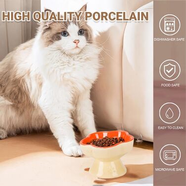 Миска для собак та котів Antischlingnapf, миска протиковтання, керамічна миска для собак та котів (Morgenblüte, Лимонний апельсин)