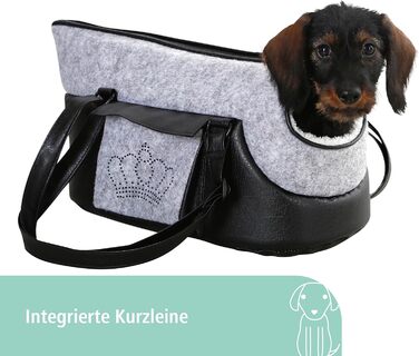 Транспортна сумка для собак та котів Kerbl Chiara, 46x23x25 см, поліестер, чорний/сірий