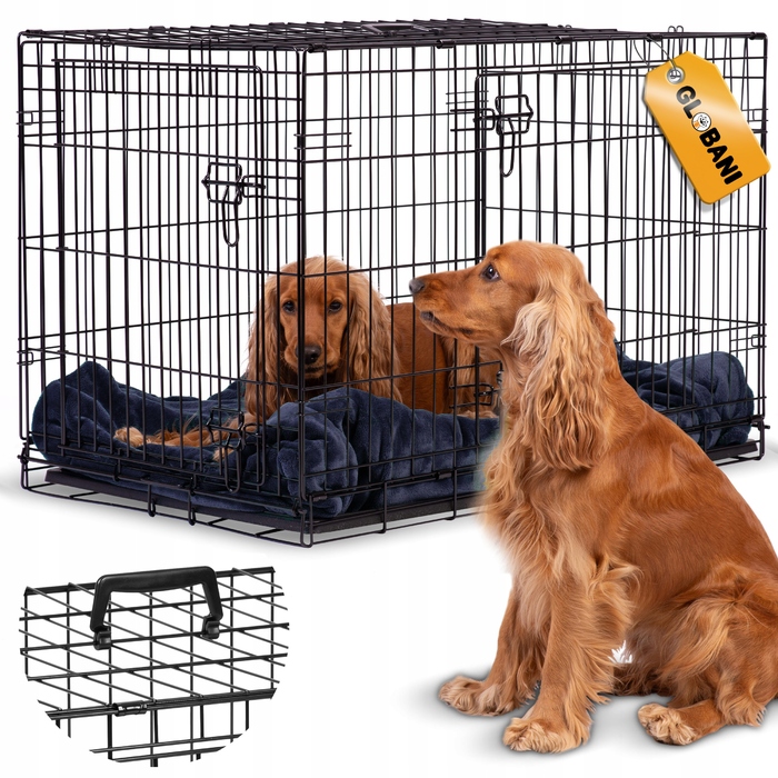Металева клітка-переноска для собак GLOBANI, 90x60x67 см