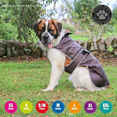 Водовідштовхуючий плащ для собак Ancol Muddy Paws Stormguard, шоколадний, розмір S/M (довжина 35 см, обхват 56 см) – для будь-якої погоди