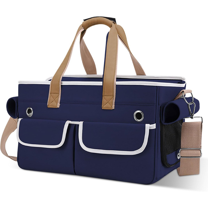 Транспортна переноска для котів та собак ALLSOPETS, складана, дихаюча, для подорожей, кемпінгу, прогулянок (Блакитна)