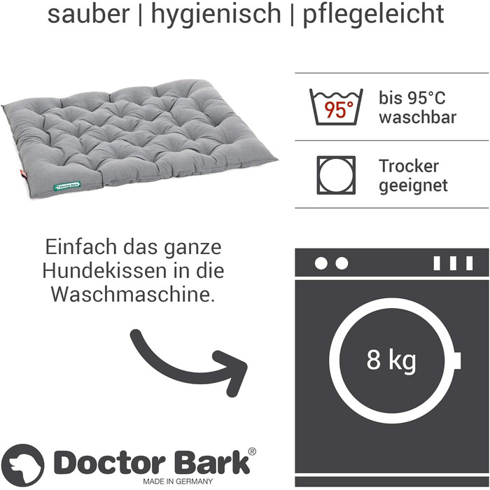 Ортопедичне ліжко для собак Doctor Bark Urban - XXL (100x80 см) - сірий - для великих собак - виготовлено в Німеччині