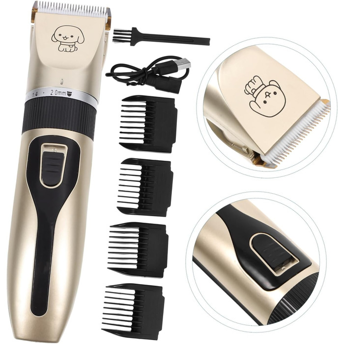 Електричний собачий триммер Hanabass з титановими лезами та керамічним покриттям. Безшумна машинка для грумінгу собак та цуценят, для догляду за вухами та обличчям. Бездротова, для чутливої шкіри.