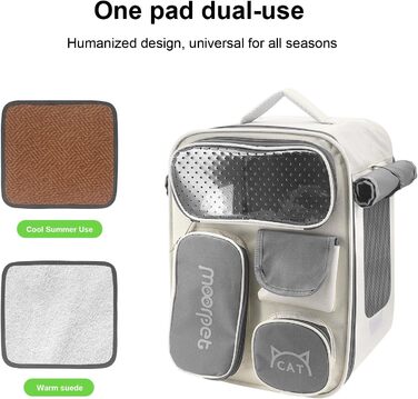 Рюкзак для кота та маленьких собак з вентиляцією, безпечною лінійкою та килимком для тварин