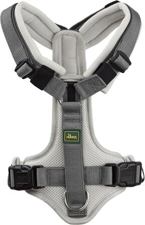 Нашийник для собак HUNTER Hundegeschirr Maldon UP, світло-сірий/сірий, м'який, комфортний, з 3M Scotchlite, 4-ступенева регулювання, з м'яким ручним захопленням (від S-M), розмір XS світло-сірий/сірий