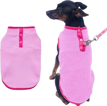 Флісовий пуловер для собак, тепла жилетка, одяг для собак, без рукавів, для цуценят, на зиму, тепла жилетка для собак, пуловер для маленьких та середніх собак та котів (Зелений). Зелений (X-Large, рожевий)
