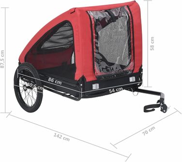 Фарм-причіп для велосипеда Tidyard: для собак, домашніх тварин, з функцією джогера, складаний, червоно-чорний