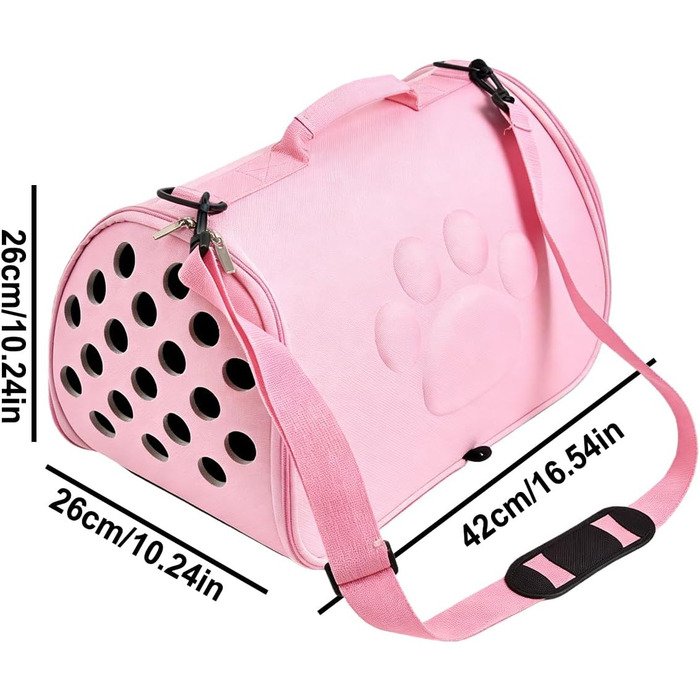 М'яка переноска для котів, сумка-переноска на плечі | Легка переноска для котів, не для собак, для ветеринара, міста, рюкзак, подорожі, пікнік, туризм, кемпінг (Рожева, M)