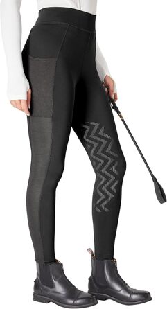 Спортивні штани для верхової їзди FitsT4 для жінок та дівчаток. Легінси для верхової їзди з силіконовими накладками на колінах, з боковими кишенями, дихаючі та еластичні. Ідеально підходять для верхової школи та їзди на велосипеді навесні/влітку. Чорний к