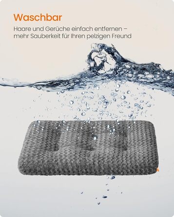 Ліжко для собак Feandrea XL, м'яке, для великих собак, 110 x 73 см, сірий, PGW293GN01