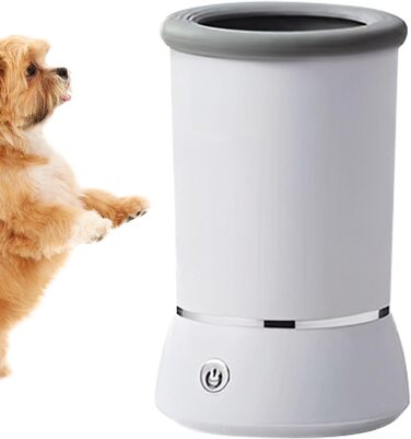 Автоматична мийка для лап собак і котів, електричний мийник лап USB, для дому | Чистячий засіб для лап котів та собак, білий