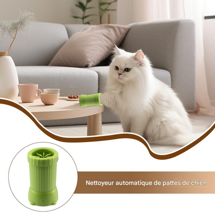 Автоматичний мийник лап для собак, USB, для середніх та великих собак, зелений