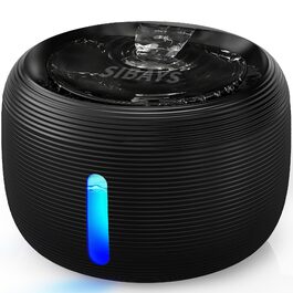 Фонтан-поїлка для котів та собак SIBAYS 3.5л, ультратихий (25дБ) з LED-індикатором та 2 вугільними фільтрами, без BPA, чорний (FS77 WH)