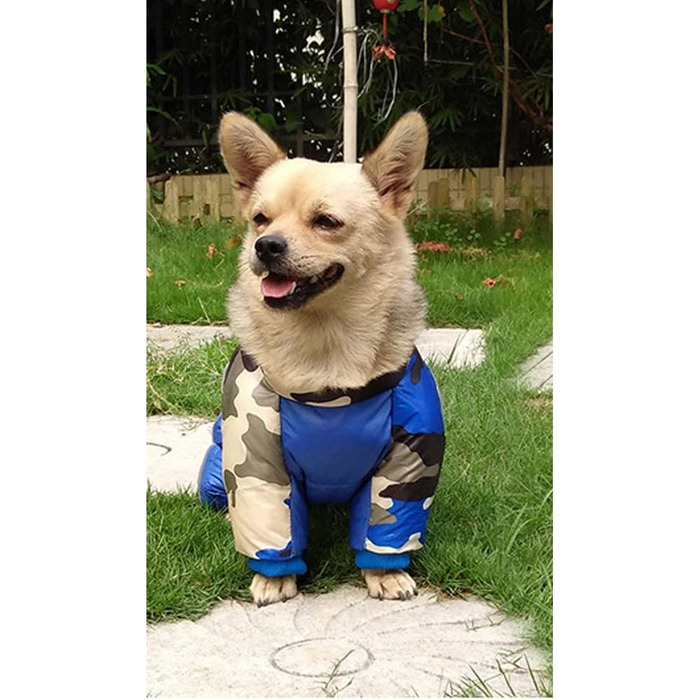 Тепла зимова куртка для собак Lucang Hautier: бавовняний халат для французького бульдога, маленьких собак (Roa, S, темно-синій)