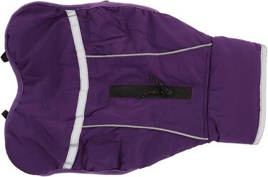 Зимова куртка для собак з відбиваючими елементами, регульована, тепла, з коміром-стійкою, для малих, середніх та великих собак (фіолетова, XXL)