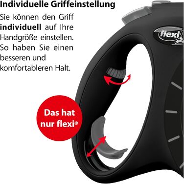 Flexi Select повідок для собак, чорний, 7 м, регулювання 0-7 м, до 25 кг