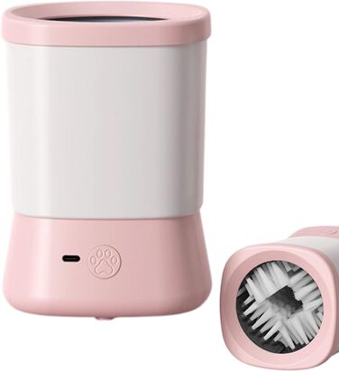 Набір для очищення лап собак | 2-ступеневий набір для догляду за лапами | Для подорожей, дому, після прогулянок, кемпінгу | Рожевий