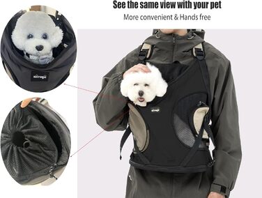 NATUYA Сумка-переноска для собак, переноска для тварин з м'яким дном, 2 кишені на блискавці, для подорожей, хаджінгу, переноска для собак з переднім доступом (Сірий)