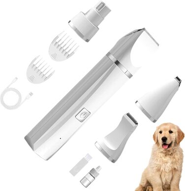 Професійна машинка для стрижки собак, бездротова, акумуляторна, для маленьких собак, тиха, для котів, вух, обличчя та задньої частини тіла, біла