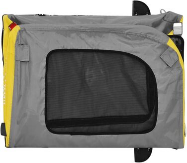 Фарм-причіп для собак Gecheer, чорний, з оксфордської тканини, 125x64x66 см, жовтий