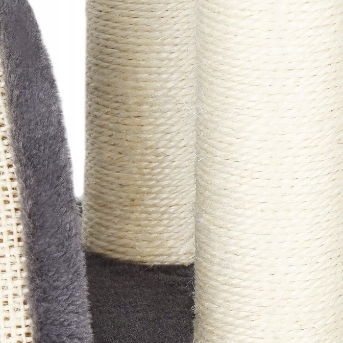 Високий кігтеточка-комплекс для котів Springos, бежевий, 3 рівні, сизаль