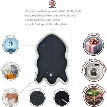 Ортопедичне собаче ліжко iHAPPYDOG з м'якої плюшевої тканини, Memory Foam, для собак маленьких, середніх, великих та XL, водонепроникний та пральний чохол (Сірий)