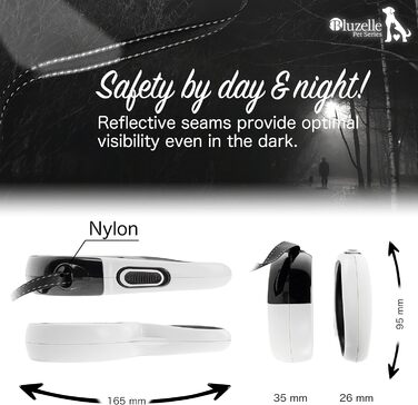Рулетка для собак до 20 кг Bluzelle з відбиваючими смугами, металевим карабіном, надійним гальмом та зручною ручкою, розмір S