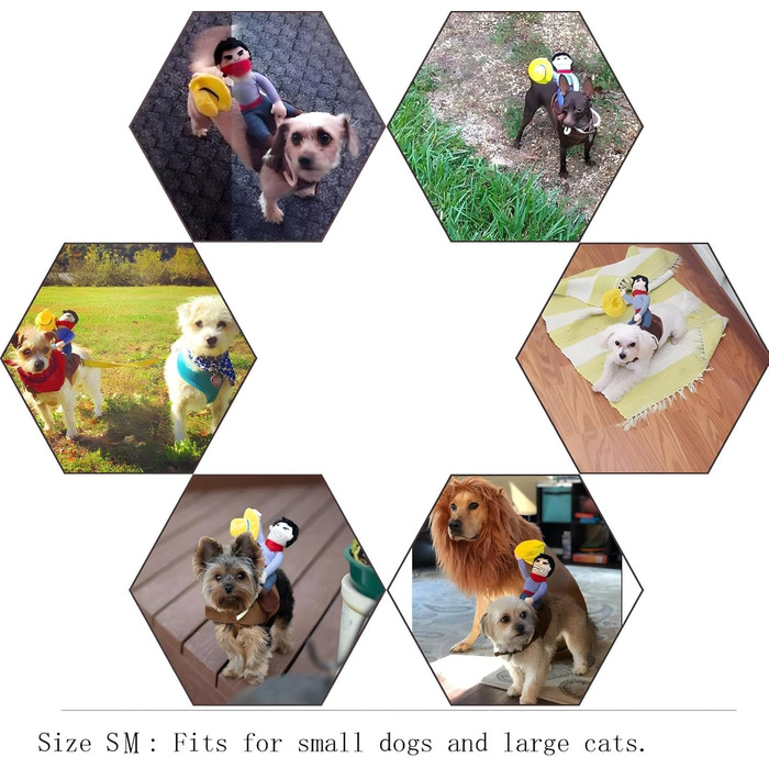 Костюм для собак Delifur: стиль ковбой/райдер, набір для Хелловін, розмір XS