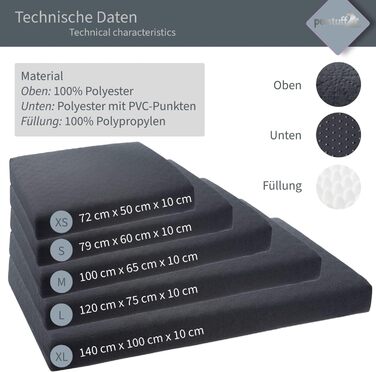 Ортопедичне ліжко для собак, знімний та пральний чохол, вибір кольору та розміру, темно-сірий, XS