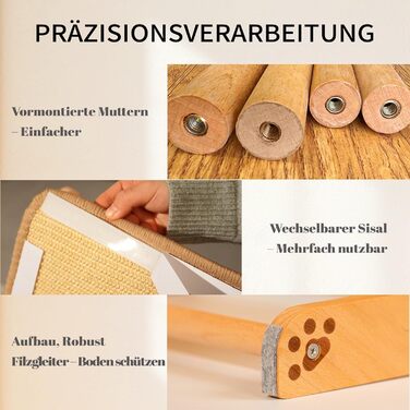 Котячий когтетоп CheerPals L-подібний з сизалю та масиву буку (63см)