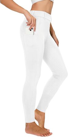 Легінси для їзди верхи зимові жіночі Vollbeatz Thermo з флісовою підкладкою, непромокаючі, з кишенею для телефону та петлями для ременя (білі, XL)