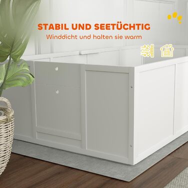 Кія для цуценят PawHut - вольєр для собак, білий, 196x96x48 см